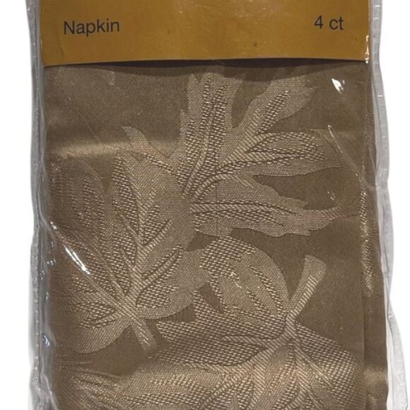 Kitchen Napkins Autumn Inspirations Gold 4 Count‎ Leaf Design New In Package - Picture 2 of 5